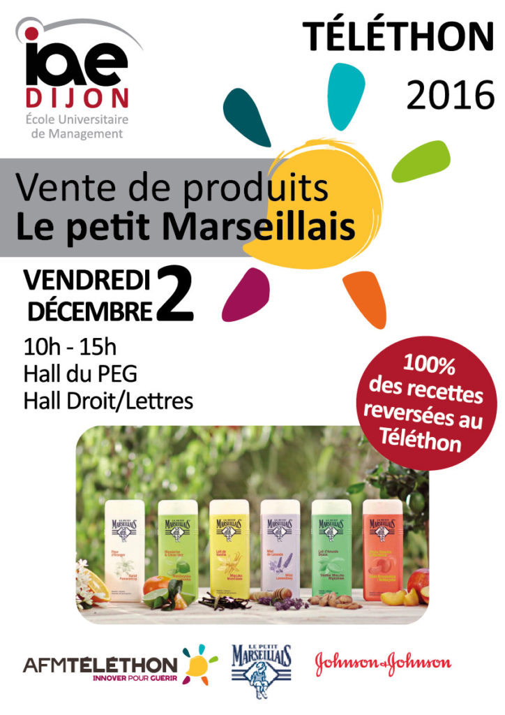 Vente produits Le petit Marseillais pour le Téléthon